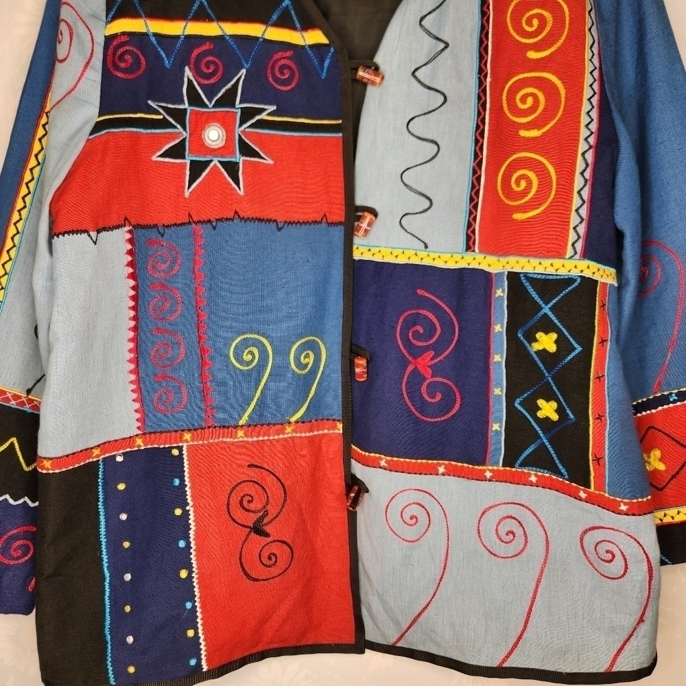 Vintage Embroidered Patchwork Lightweight Kimono … - image 3